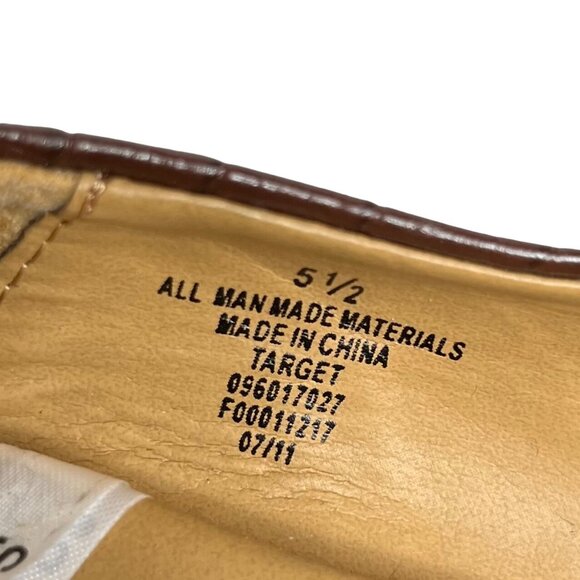 Merona Pumps Heels Shoes Womens Size 5.5 Brown Faux Leather Crocodile Print - Picture 11 of 11